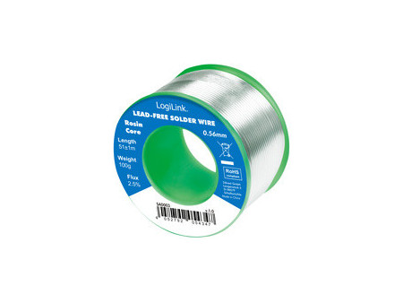 LogiLink Fil à souder, diamètre: 0,56 mm, cuivre 0,7%, 100 g
