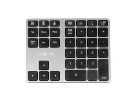 LogiLink Pavé numérique Bluetooth V3.0, aluminium, sans fil