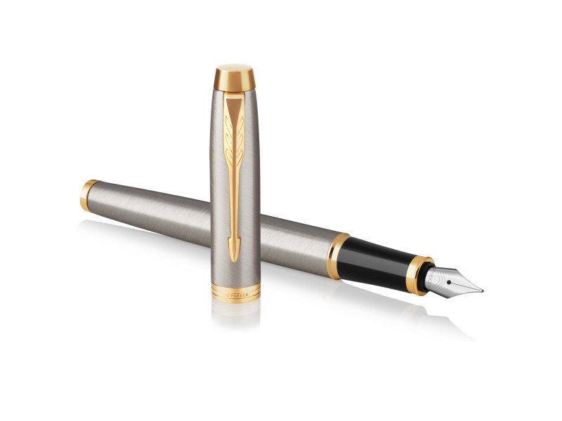 PARKER Stylo plume IM Métal brossé G.T.