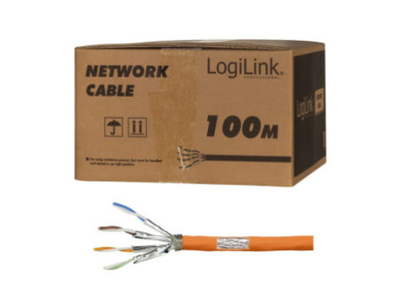 LogiLink Câble d'installation, Cat.7, S/FTP, 100 m, Simplex
