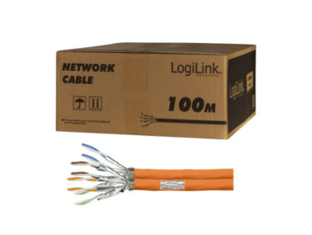 LogiLink Câble d'installation, Cat.7, S/FTP, 100 m, Duplex