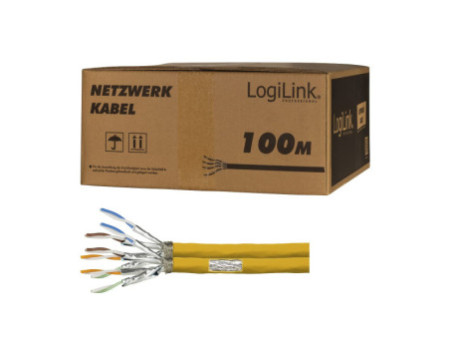 LogiLink Câble d'installation, Cat.7A, S/FTP, 100 m, Duplex