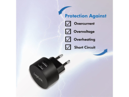 LogiLink Chargeur secteur USB pour Fast Charging, 2x USB