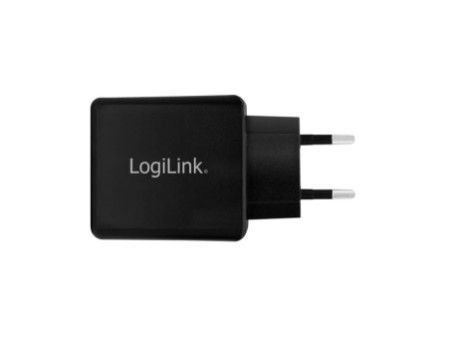 LogiLink Chargeur secteur USB, 2x USB, 12 watts, noir