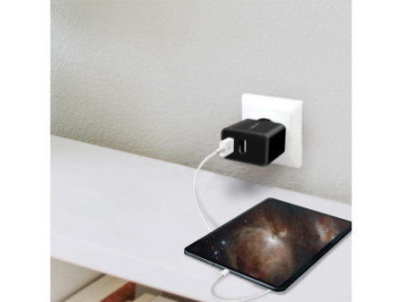 LogiLink Chargeur secteur USB, 2x USB, 12 watts, noir