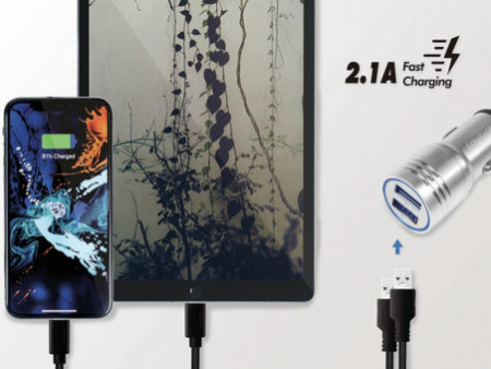 LogiLink Chargeur USB pour voiture,2 ports, avec marteau