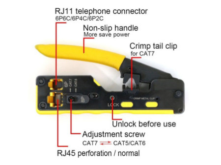 LogiLink Pince à sertir pour Cat.5e/Cat.6/Cat.6A/Cat.7 RJ45
