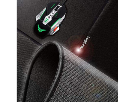 LogiLink Tapis souris gaming, bords cousus, taille L, noir