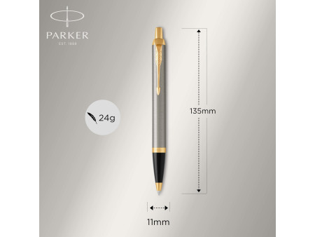 PARKER Stylo à bille rétractable IM Métal Brossé G.T.