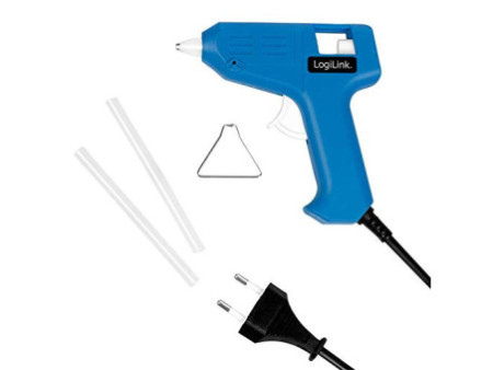 LogiLink Mini pistolet à colle, 10 wattts, bleu