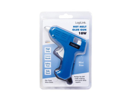 LogiLink Mini pistolet à colle, 10 wattts, bleu