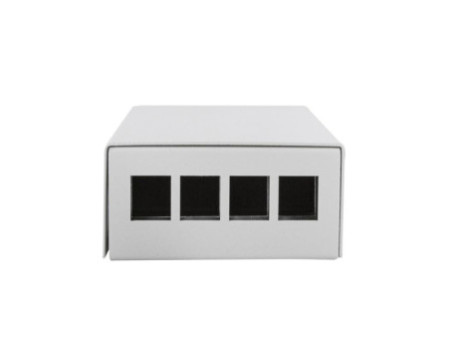 LogiLink Boîtier point de consolidation, 4 ports, gris clair