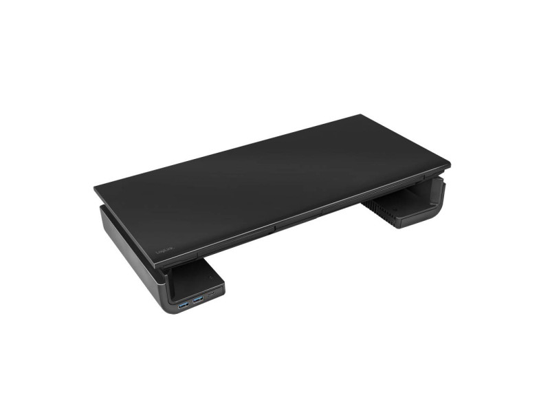 LogiLink Réhausseur d'écran, largeur réglable, 3x USB, noir