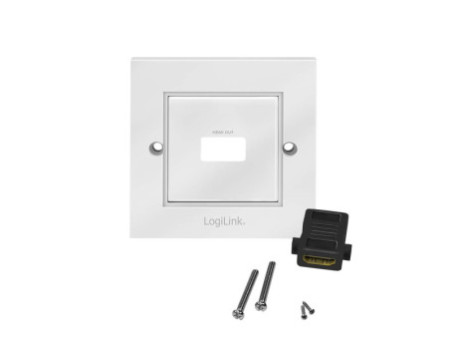 LogiLink Plastron HDMI, femelle HDMI - femelle HDMI, blanc