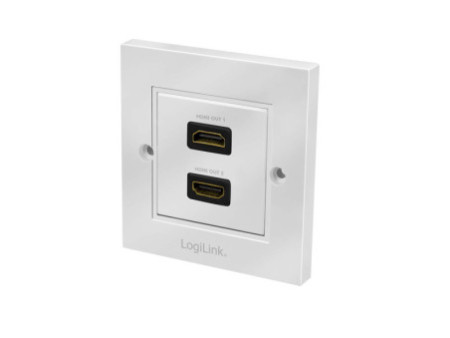 LogiLink Plastron HDMI, 2x femelle HDMI-femelle HDMI, blanc
