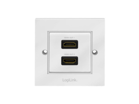 LogiLink Plastron HDMI, 2x femelle HDMI-femelle HDMI, blanc