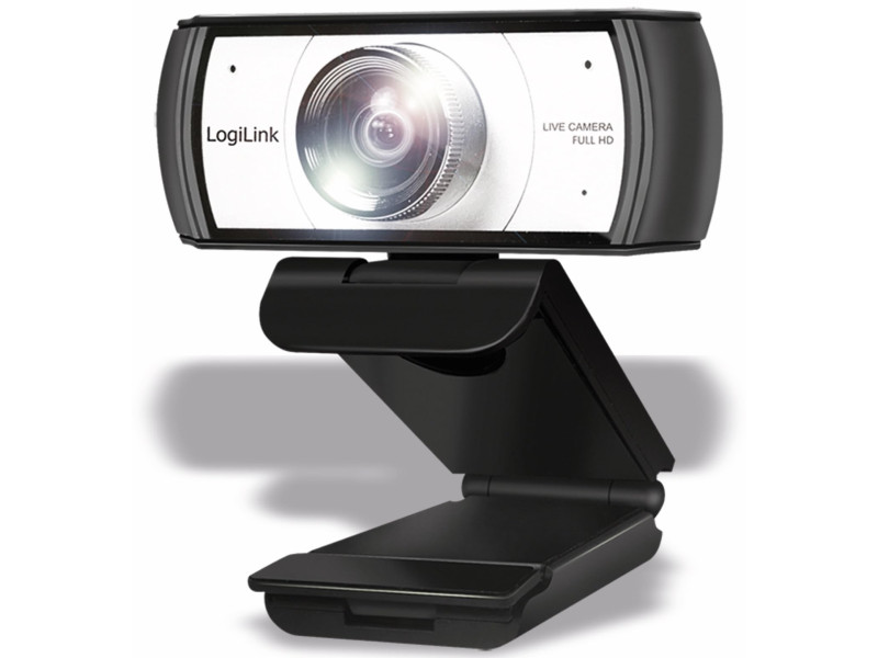 LogiLink Caméra de conférence HD USB, 2 micros, 120 degrés