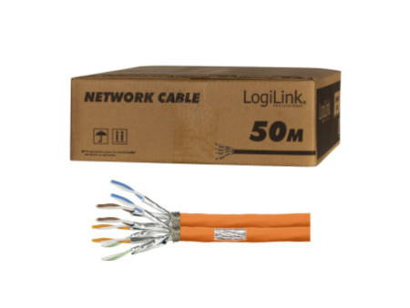 LogiLink Câble d'installation, Cat.7, S/FTP, 50 m, Duplex