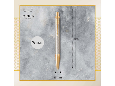 PARKER Stylo à bille rétractable IM PREMIUM Argent Chaud G.T