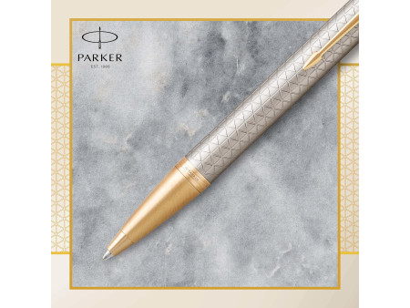 PARKER Stylo à bille rétractable IM PREMIUM Argent Chaud G.T