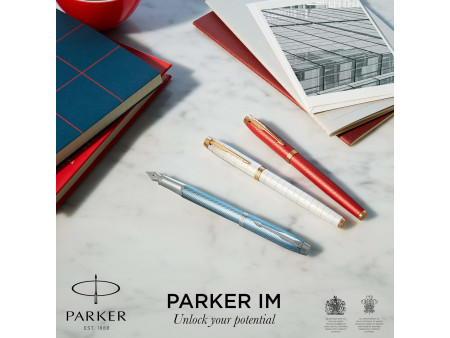 PARKER Stylo à bille rétractable IM PREMIUM Argent Chaud G.T