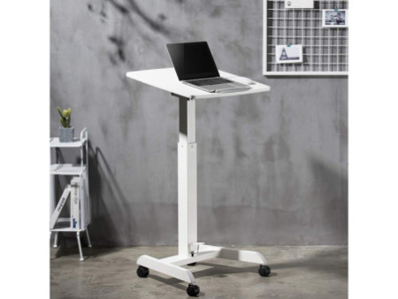 LogiLink Poste de travail assis/debout, sur roulettes, blanc