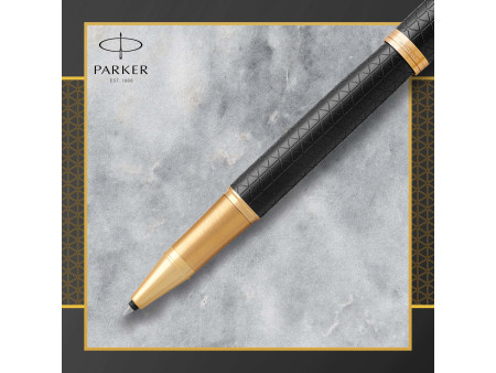 PARKER Stylo roller IM PREMIUM Noir et Doré G.T.