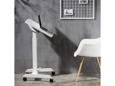 LogiLink Poste de travail assis/debout, sur roulettes, blanc