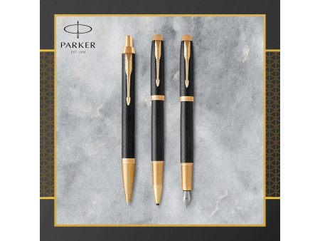 PARKER Stylo roller IM PREMIUM Noir et Doré G.T.