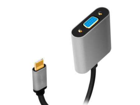LogiLink Câble adaptateur USB-C - VGA, 0,15 m, noir/gris