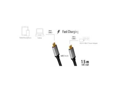 LogiLink Câble USB 3.2, fiche mâle USB-C-mâle USB-C, 1,5 m