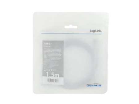 LogiLink Câble USB 3.2, fiche mâle USB-C-mâle USB-C, 1,5 m
