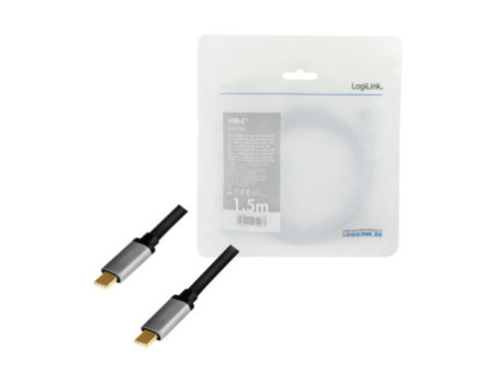 LogiLink Câble USB 3.2, fiche mâle USB-C-mâle USB-C, 1,5 m