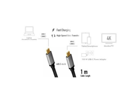 LogiLink Câble USB 3.2, fiche mâle USB-C-mâle USB-C, 1,0 m