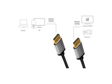 LogiLink Câble DisplayPort 1.2, fiche mâle - mâle, 1,0 m