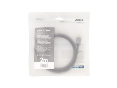 LogiLink Câble DisplayPort 1.2, fiche mâle - mâle, 2,0 m