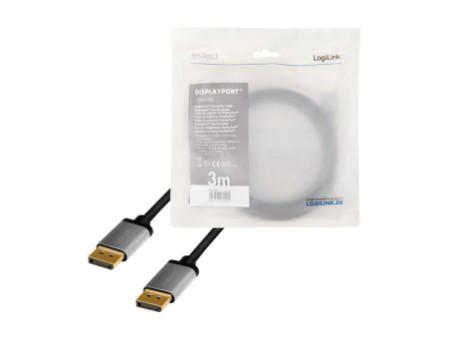LogiLink Câble DisplayPort 1.2, fiche mâle - mâle, 3,0 m