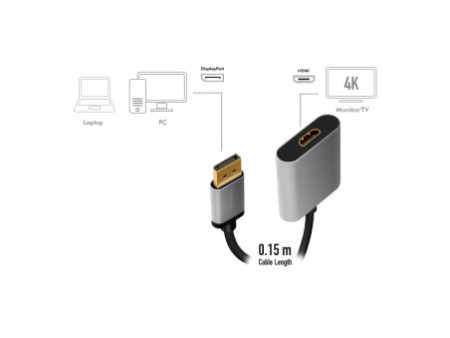 LogiLink Câble adaptateur Displayport - HDMI, 0,15 m