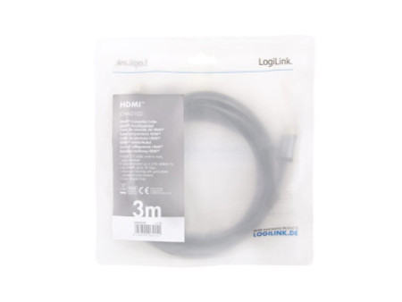 LogiLink Câble HDMI 2.0, fiche mâle A - mâle A, 3,0 m