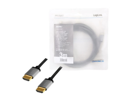 LogiLink Câble HDMI 2.0, fiche mâle A - mâle A, 3,0 m