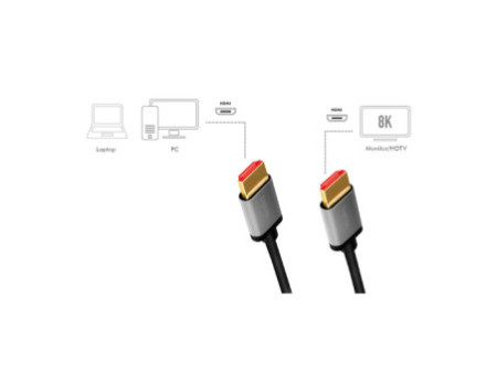 LogiLink Câble HDMI 2.1, fiche mâle A - mâle A, 1,0 m