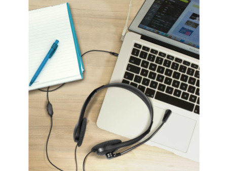 LogiLink Casque stéréo, avec microphone, noir