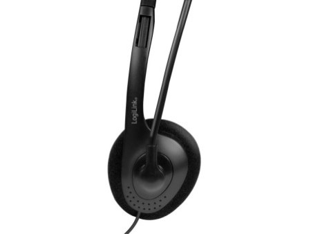 LogiLink Casque stéréo, avec microphone, noir