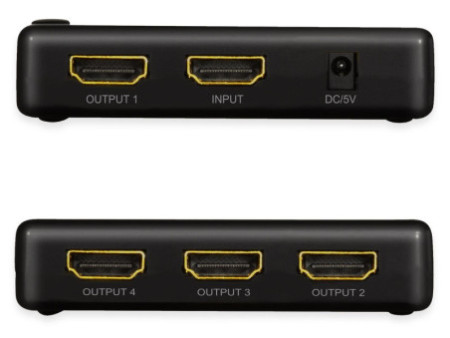 LogiLink Distributeur HDMI 4K/30 Hz, fin, 4 ports, noir