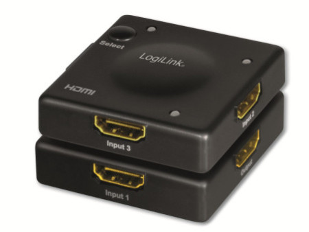 LogiLink Mini commutateur HDMI Full HD, 3 ports, noir