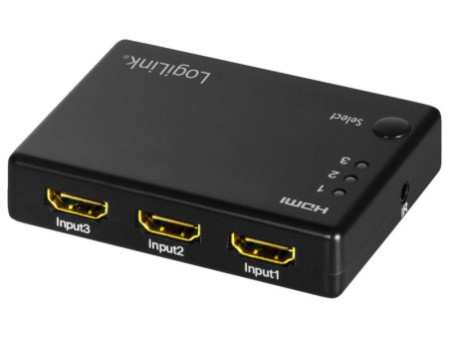LogiLink Commutateur Full HD Small HDMI, 3 ports, noir
