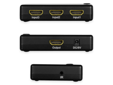 LogiLink Commutateur Full HD Small HDMI, 3 ports, noir