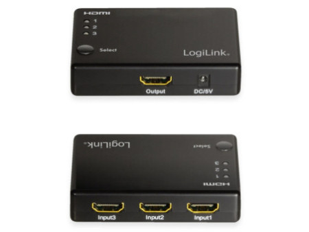 LogiLink Commutateur Full HD Small HDMI, 3 ports, noir