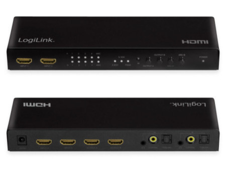 LogiLink Commutateur HDMI Matrix 4K/60Hz, Downscaler