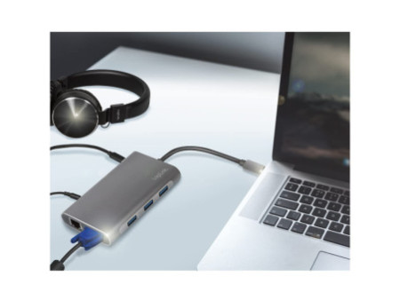 LogiLink Station d'accueil USB 3.2, 10 ports, USB-C, argent
